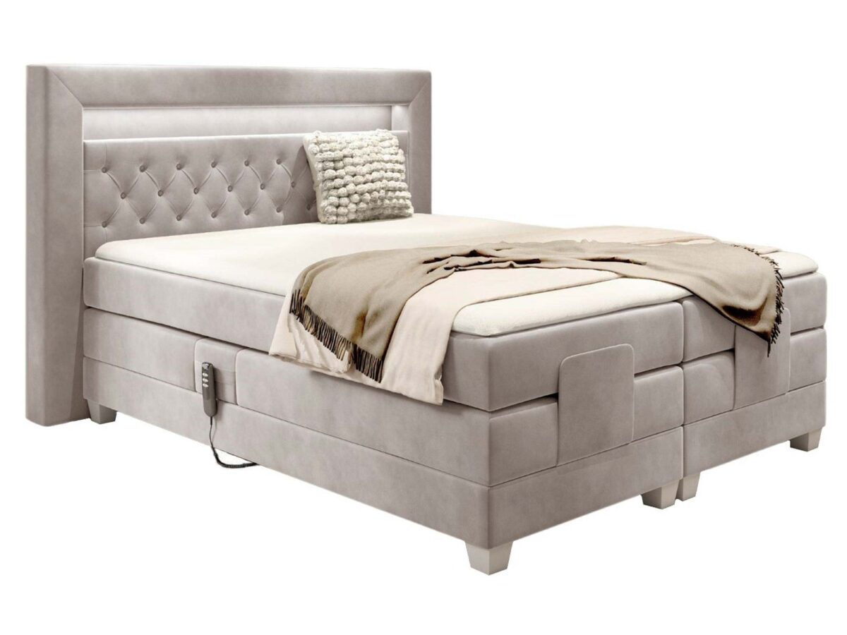 Łóżko LED pikowane nowoczesne Paco