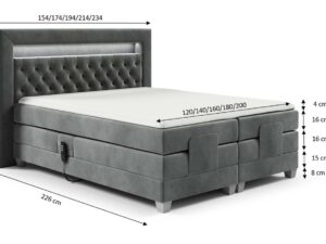 miniaturka Łóżko LED pikowane nowoczesne Paco