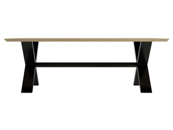 Stół jadalniany dąb sonoma z czarnymi nogami krzyżakowymi