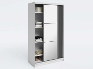 miniaturka Szafa przesuwna Kerem z lustrem i półkami