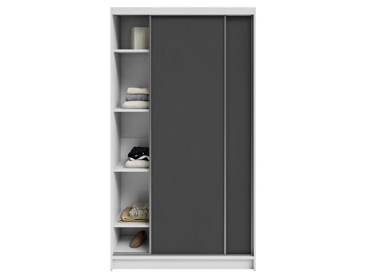 Szafa przesuwna Kerem z lustrem i półkami