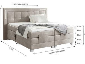 miniaturka Łóżko pikowane oświetlenie LED Paese