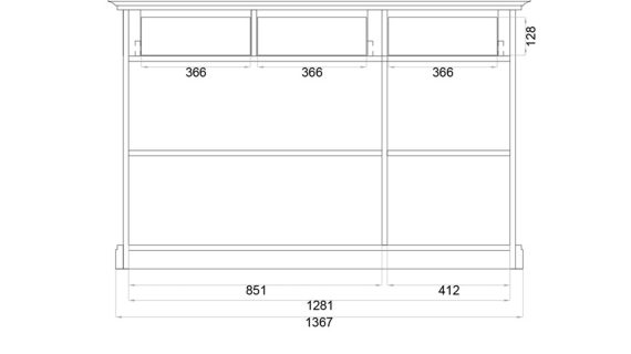 miniaturka Komoda 3-drzwiowa klasyczna drewniana Kalari