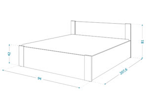 miniaturka Łóżko z pojemnikiem do sypialni w stylu skandynawskim Corner