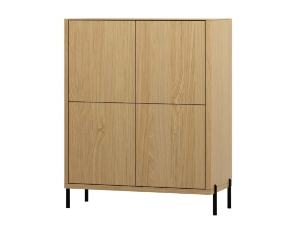 Regał wysoki dąb naturalny z czterema drzwiami