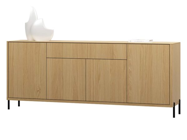 Komoda bardzo szeroka dąb naturalny z drzwiami i szufladą