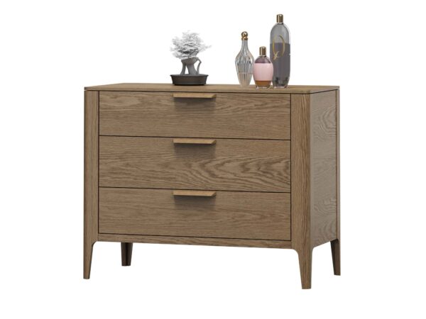 Komoda ciemny dąb z trzema szufladami