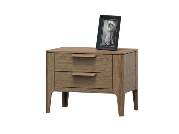 Szafka nocna ciemny dąb z dwoma szufladami