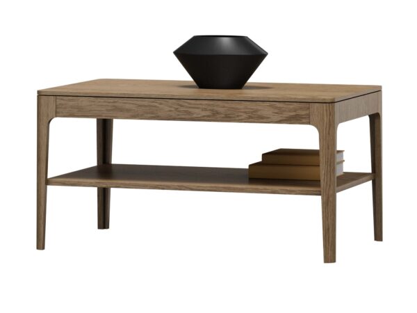 Stolik kawowy ciemny dąb z półką
