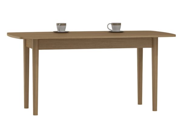 Owalny stół jadalniany dąb naturalny na skośnych nogach