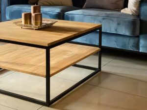 miniaturka Stolik industrialny metalowo-drewniany 80×80 Metron