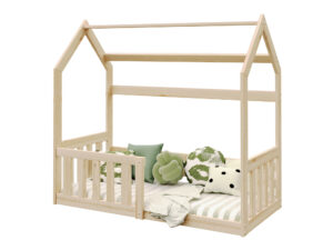 Drewniane łóżko domek Coco 160×80 w stylu skandynawskim