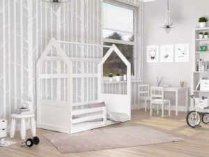 miniaturka Łóżko domek dziecięce Simba 1608 białe z barierką
