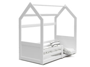 Łóżko domek dziecięce Simba 1608 białe z barierką