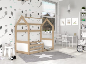 miniaturka Łóżko domek dziecięce Simba 1608 białe z barierką