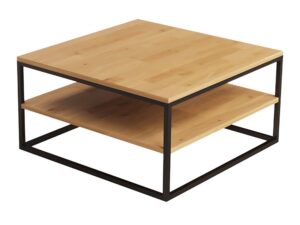 Stolik industrialny metalowo-drewniany 80×80 Metron