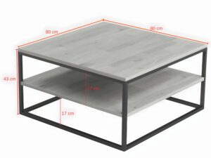 miniaturka Stolik industrialny metalowo-drewniany 80×80 Metron
