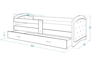 miniaturka Łóżko dziecięce Mia 1608 K tapicerowane w kolorze białym