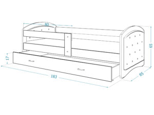 miniaturka Łóżko dziecięce Mia 1608 K tapicerowane w kolorze białym