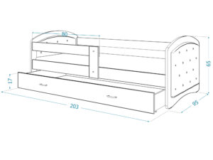 miniaturka Łóżko dziecięce Mia 1608 K tapicerowane w kolorze białym