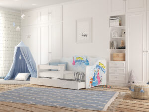 miniaturka Łóżko dziecięce Rima 160 z nadrukiem i wysuwaną szufladą