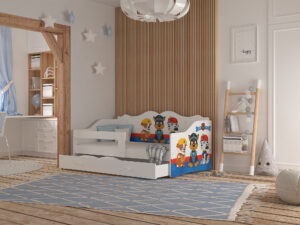 miniaturka Łóżko dziecięce Rima 160 z nadrukiem i wysuwaną szufladą