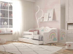 miniaturka Łóżko dziecięce Rima 160 z nadrukiem i wysuwaną szufladą