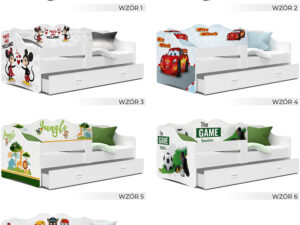 miniaturka Łóżko dziecięce Rima 160 z nadrukiem i wysuwaną szufladą