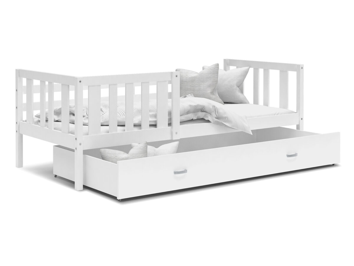 Drewniane łóżko piętrowe Bambi 190×80 z barierką