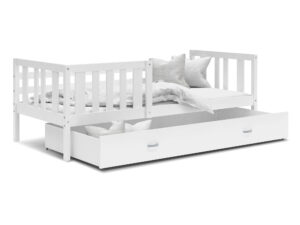 Drewniane łóżko piętrowe Bambi 190×80 z barierką