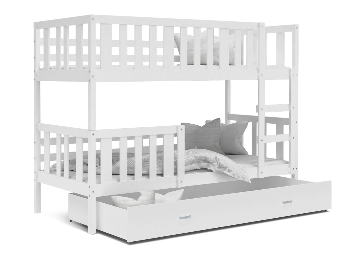 Łóżko piętrowe Bambi 190×80 z szufladą i materacem