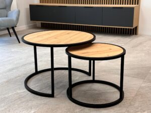 miniaturka Zestaw stolików nowoczesnych industrialnych Loft