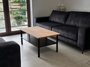 miniaturka Stolik kawowy dąb metalowa rama Taverno