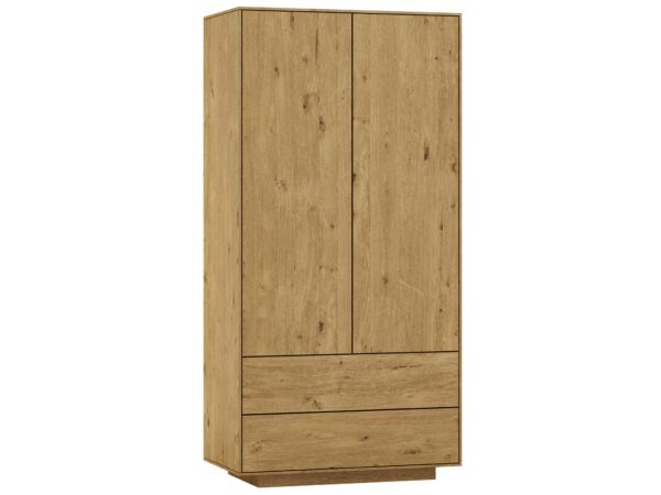 Szafa dwudrzwiowa dąb artisan z dwoma szufladami