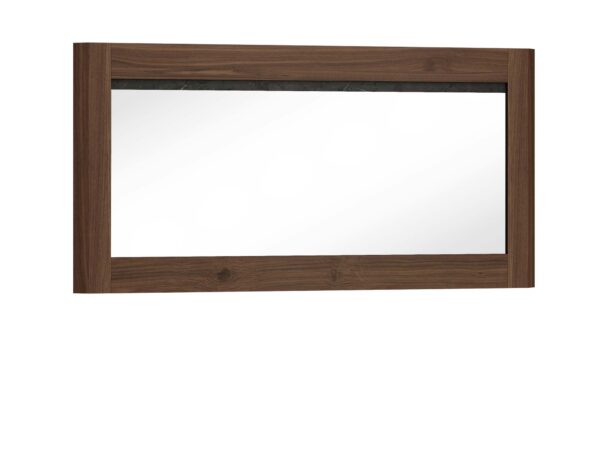Lustro prostokątne szerokie w ramie orzech