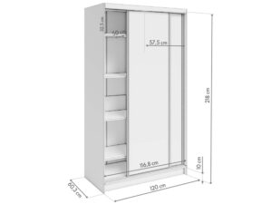 miniaturka Szafa przesuwna Kerem z lustrem i półkami