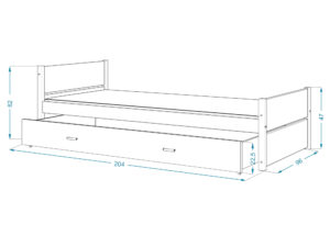 miniaturka Klasyczne łóżko Amara jednoosobowe