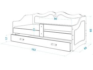 miniaturka Łóżko dziecięce Emi 1608 z szufladą i materacem
