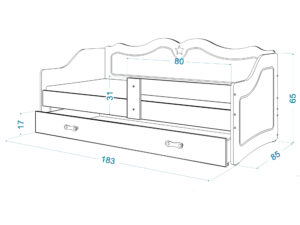miniaturka Łóżko dziecięce Emi 1608 z szufladą i materacem