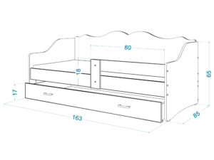 miniaturka Łóżko dziecięce Rima 160 z nadrukiem i wysuwaną szufladą