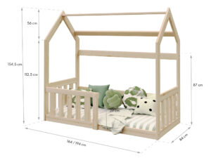 miniaturka Drewniane łóżko domek Coco 160×80 w stylu skandynawskim