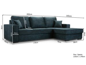 miniaturka Kanapa Skandynawska Z Pojemnikiem Rozkładana Lunaya