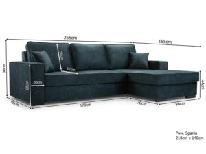 miniaturka Kanapa Skandynawska Z Pojemnikiem Rozkładana Lunaya