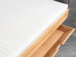 miniaturka Stylowe łóżko dębowe do sypialni z pojemnikiem Garo B