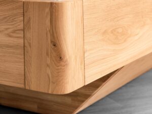 miniaturka Stylowe łóżko dębowe do sypialni z pojemnikiem Garo B