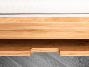 miniaturka Stylowe łóżko dębowe z eleganckim wykończeniem Elona B