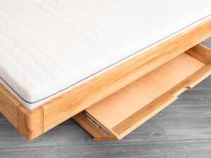 miniaturka Stylowe łóżko dębowe z eleganckim wykończeniem Elona B