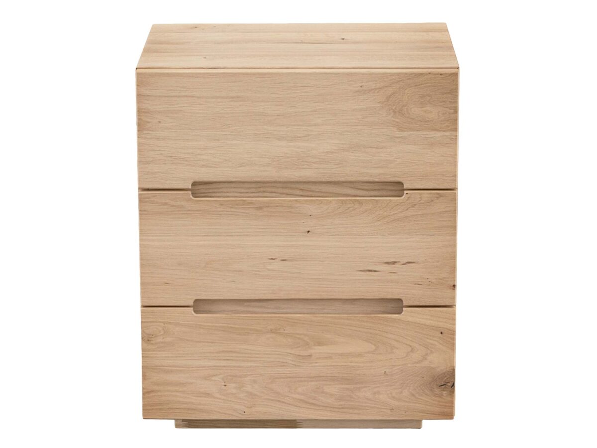 Drewniana szafka nocna z litego drewna Macari 3L