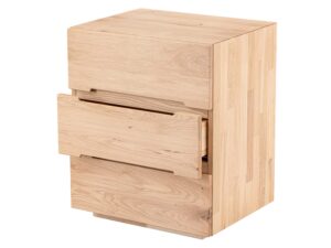 miniaturka Drewniana szafka nocna z litego drewna Macari 3L