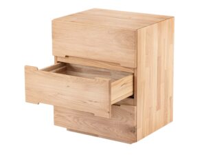 miniaturka Drewniana szafka nocna z litego drewna Macari 3L